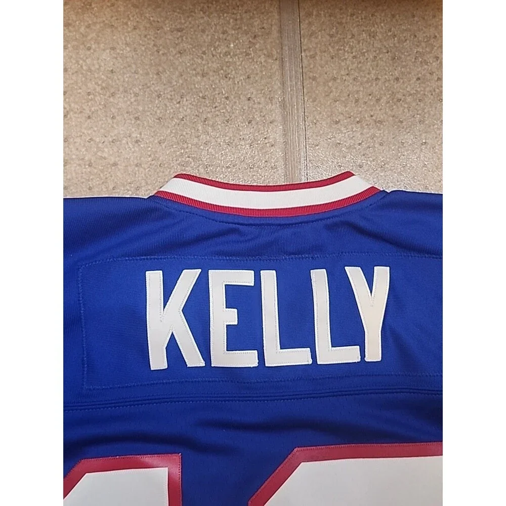 Men's Jim Kelly 1990 Mitchell & Ness Buffalo Bills Throwback Jersey Size 36 (S)